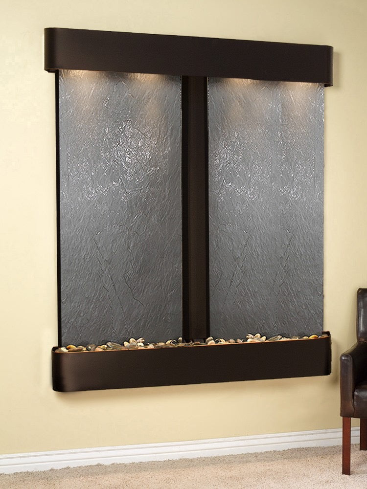 Cottonwood Falls - Black FeatherStone - Blackened Copper - Rounded - White