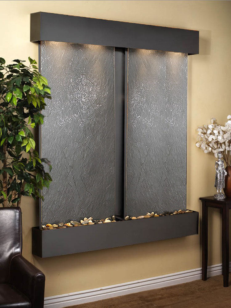 Cottonwood Falls - Black FeatherStone - Blackened Copper - Squared - White