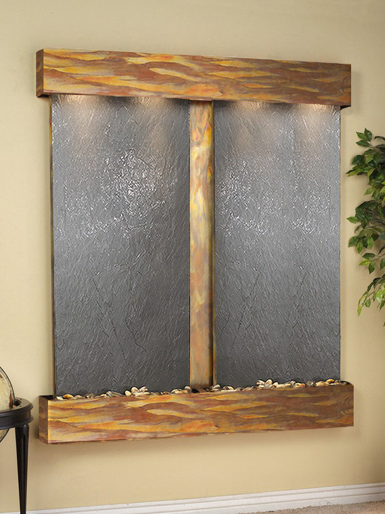 Cottonwood Falls - Black FeatherStone - Rustic Copper - Squared - White