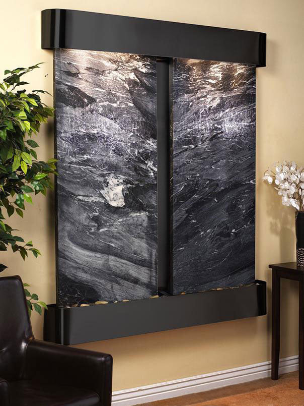 Cottonwood Falls - Black Spider Marble - Blackened Copper - Rounded - White