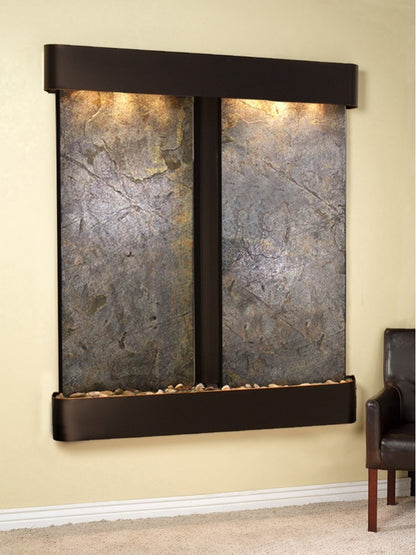 Cottonwood Falls - Green FeatherStone - Blackened Copper - Rounded - White