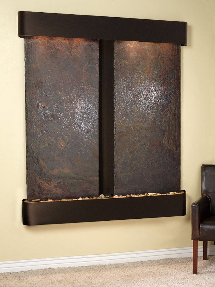 Cottonwood Falls - Multi-Color Slate - Blackened Copper - Rounded - White