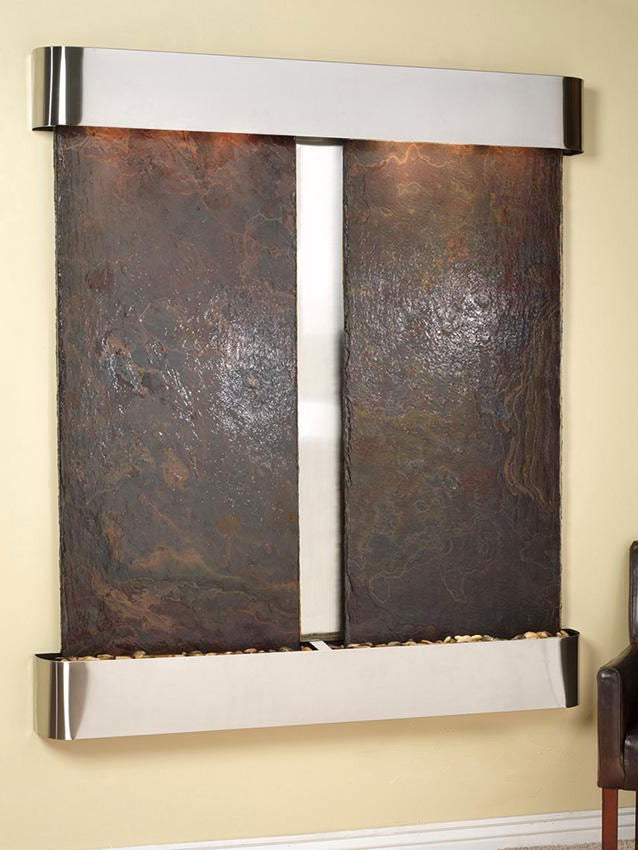 Cottonwood Falls - Multi-Color Slate - Stainless Steel - Rounded - White
