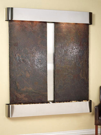 Cottonwood Falls - Multi-Color Slate - Stainless Steel - Rounded - White