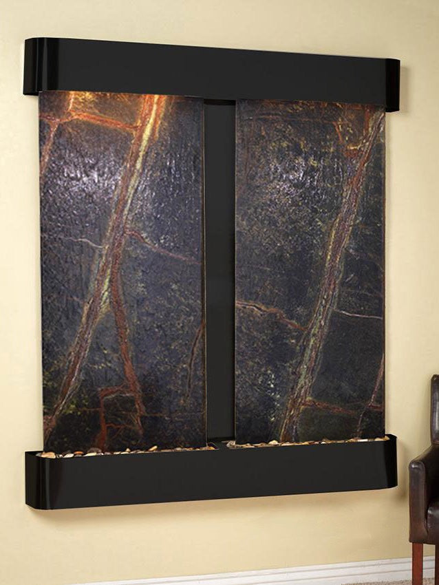 Cottonwood Falls - Rainforest Green Marble - Blackened Copper - Rounded - White