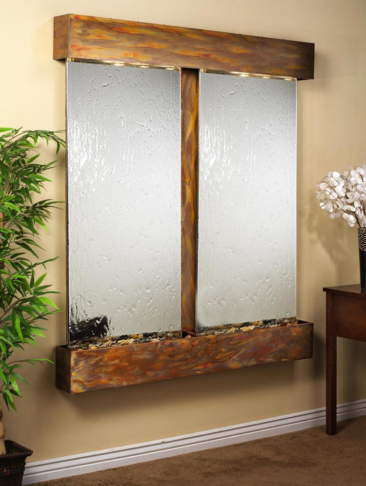 Cottonwood Falls - Silver Mirror - Rustic Copper - Squared - White