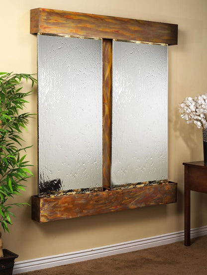 Cottonwood Falls - Silver Mirror - Rustic Copper - Squared - White