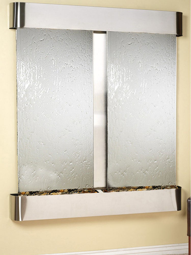 Cottonwood Falls - Silver Mirror - Stainless Steel - Rounded - White