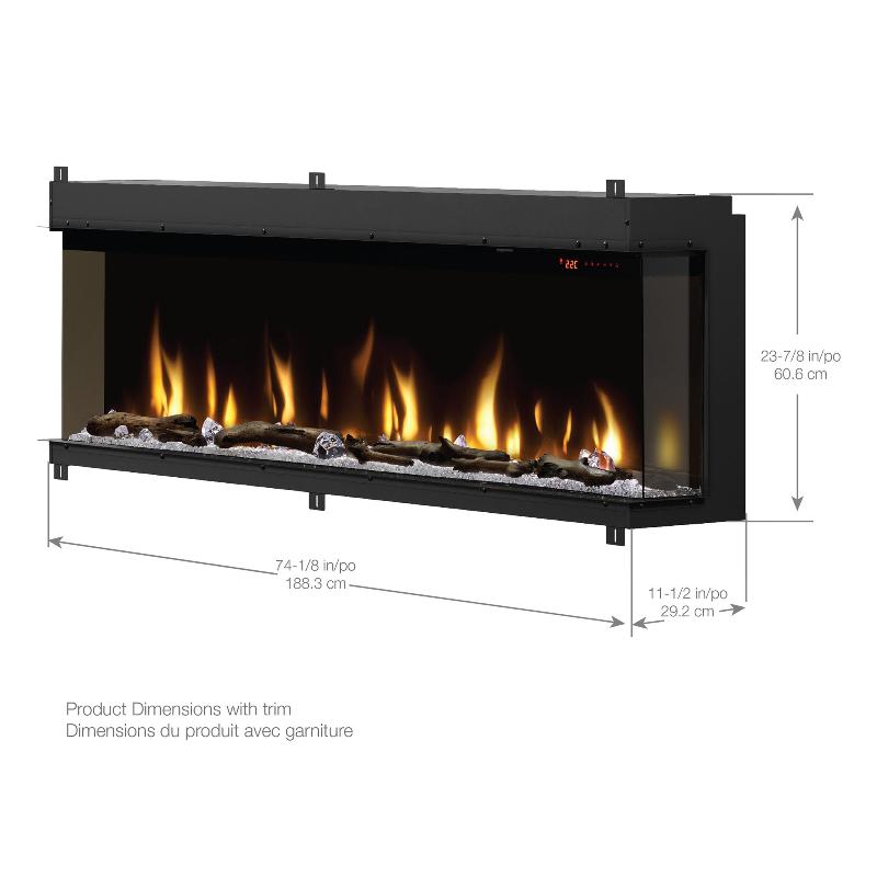 Dimplex Ignite Bold 74 Built-in Linear Electric Fireplace Specs