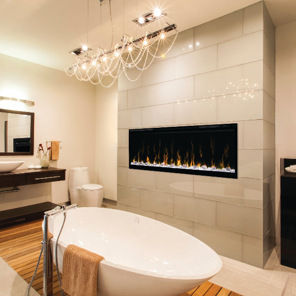 Dimplex Ignite XL 50 Built-in Linear Electric Fireplace bathroom