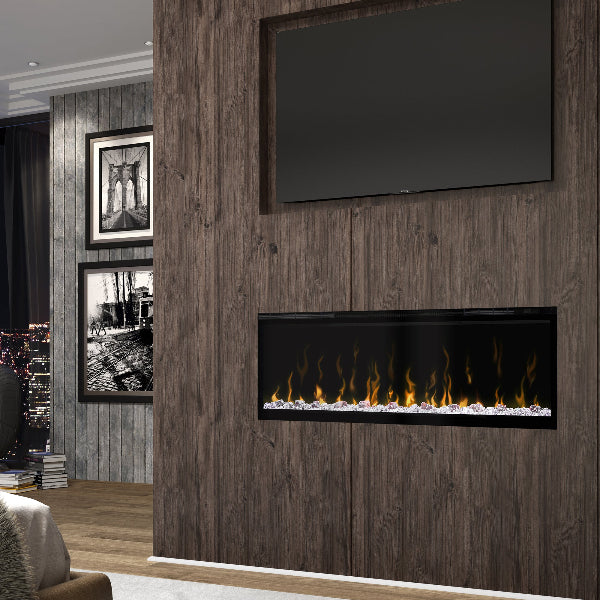 Dimplex Ignite XL 50 Built-in Linear Electric Fireplace under tv