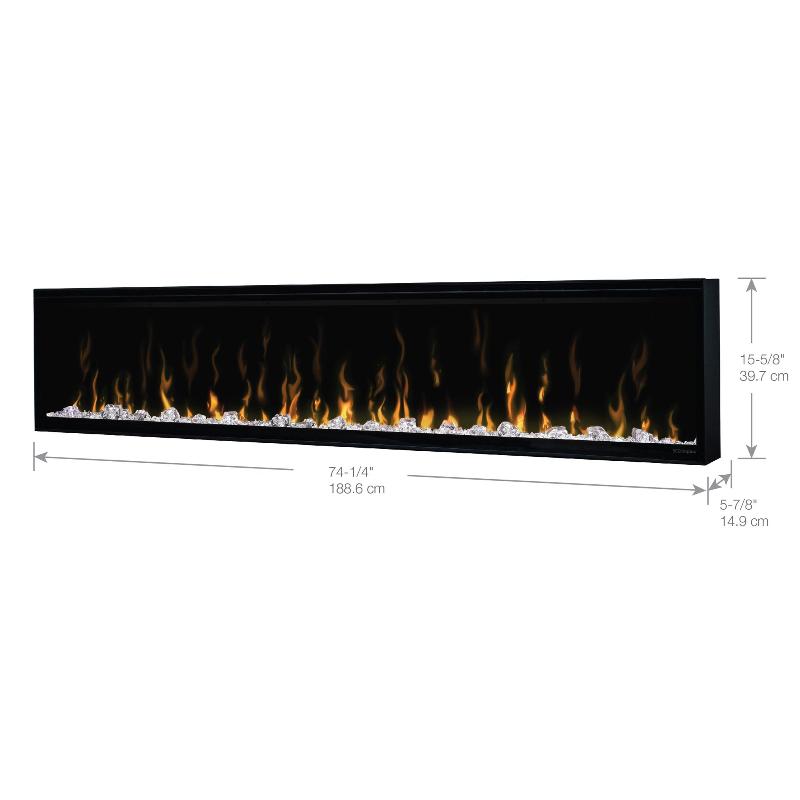 Dimplex Ignite XL 74 Built-in Linear Electric Fireplace Specs