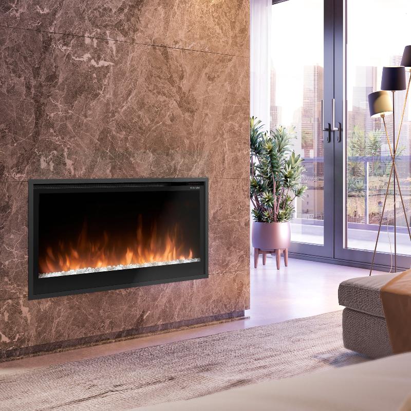 Dimplex Slim Linear 36 inch Built-in Linear Electric Fireplace Living Room Orange Flame
