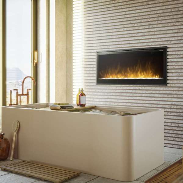 Dimplex Slim Linear 42 inch built in linear electric fireplace bathtub