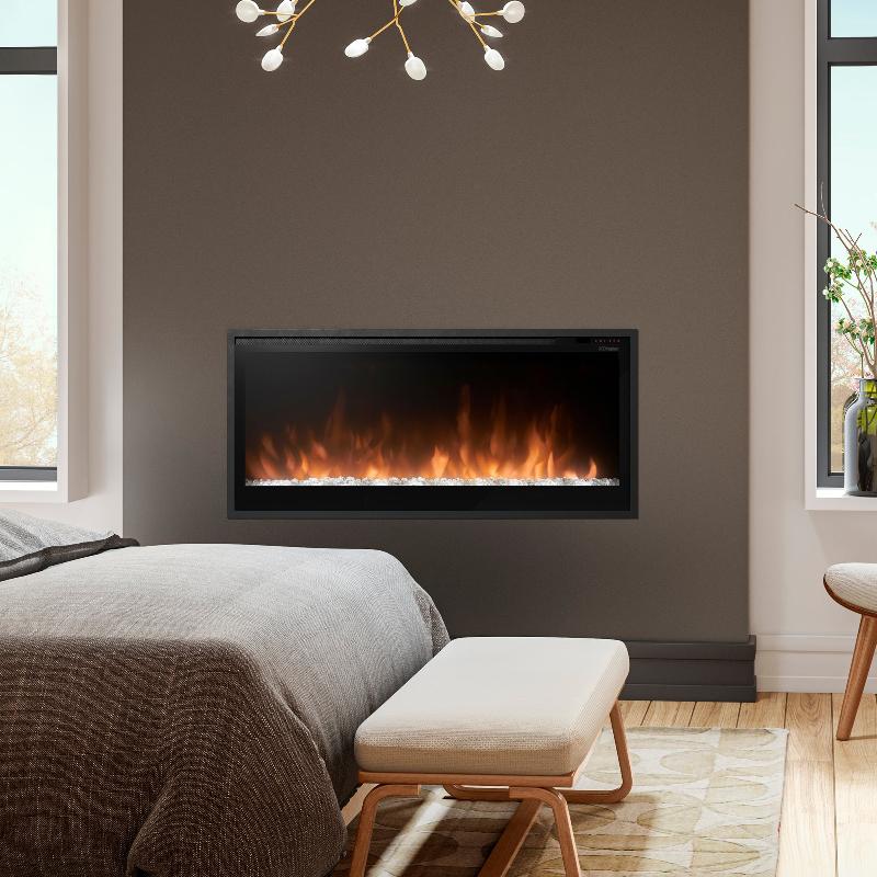 Dimplex Slim Linear 42 inch built in linear electric fireplace bedroom