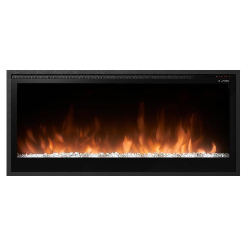 Dimplex Slim Linear 42 inch built in linear electric fireplace front view orange flames