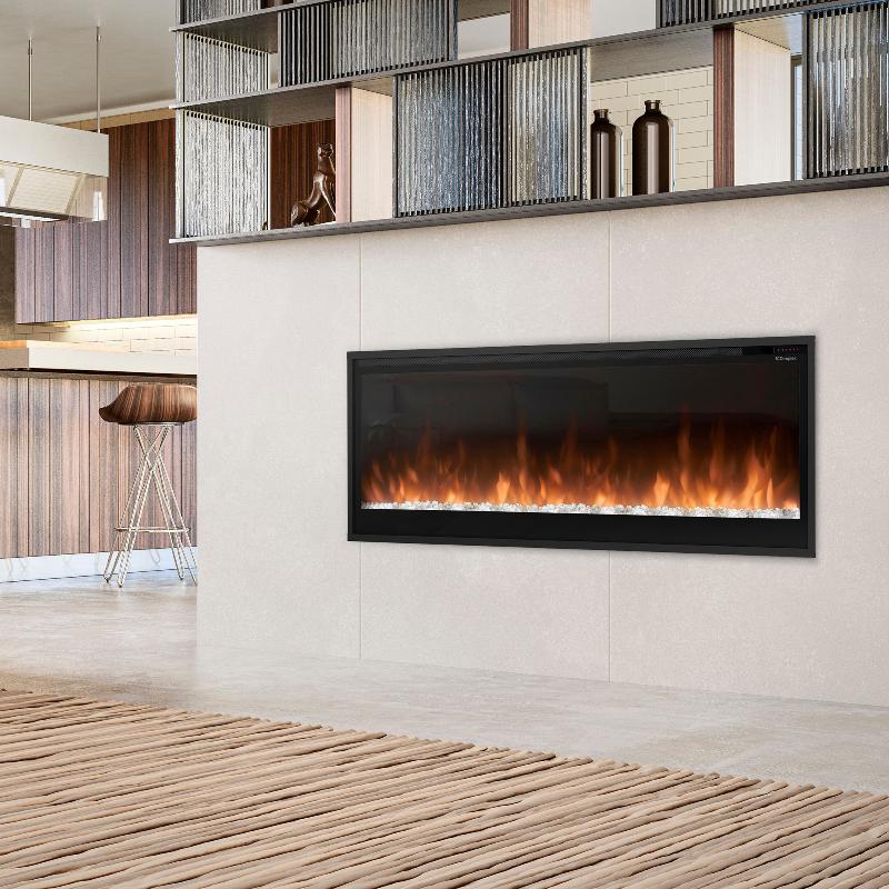 Dimplex Slim Linear 50 Built-in Linear Electric Fireplace Orange Flame Living Room