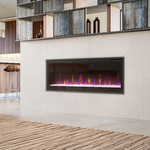 Dimplex Slim Linear 50 Built-in Linear Electric Fireplace Purple Flame Living Room