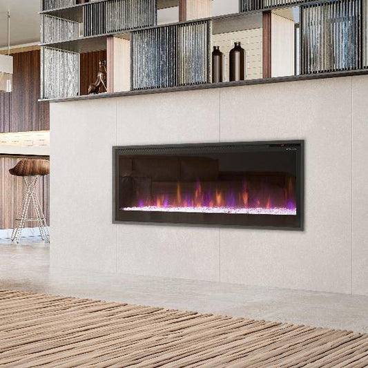 Dimplex Slim Linear 50 Built-in Linear Electric Fireplace Purple Flame Living Room