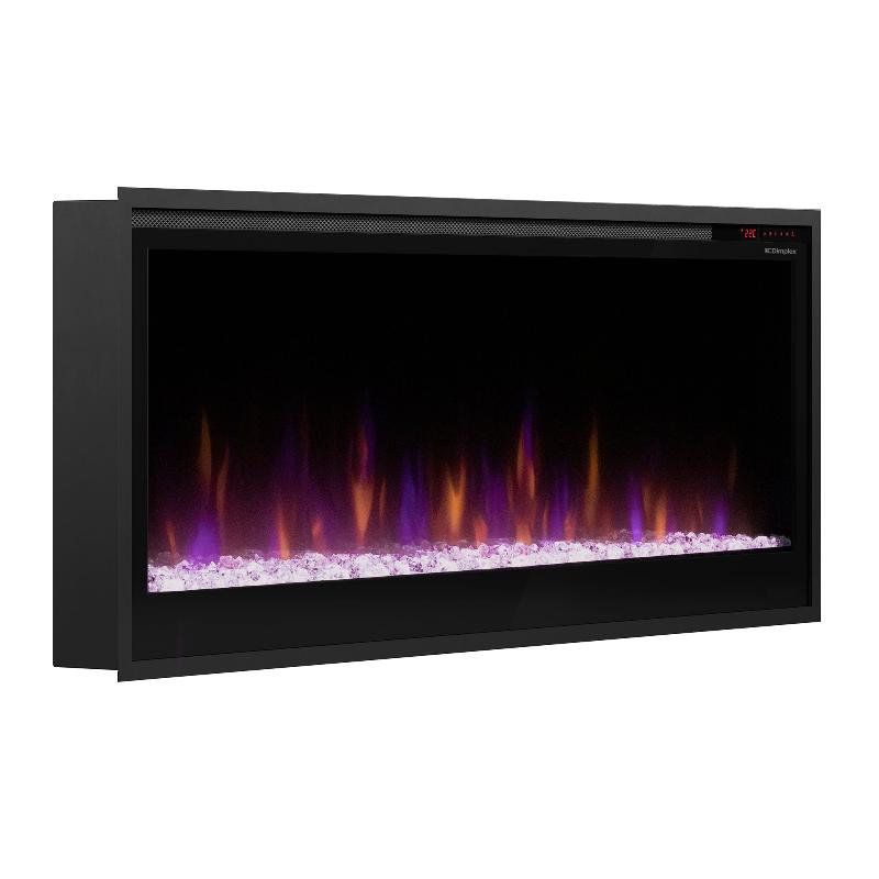 Dimplex Slim Linear 60 Built-in Linear Electric Fireplace Left View Purple Flame