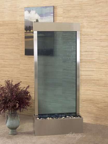 HarmonyRiver_CenteredInBase_-BlueGlass-StainlessSteel-Whitecloseup