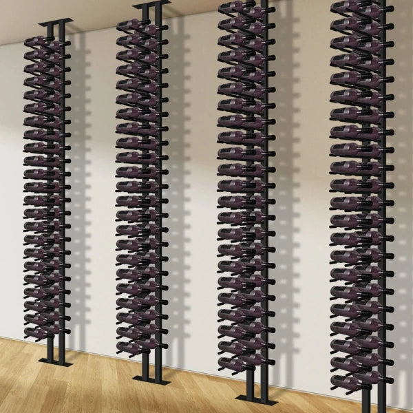 Kingbottle Floor to Ceiling Wine Rack One Side Two Bottle Depth