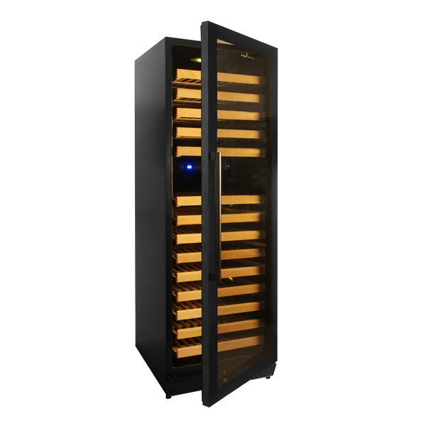 Kingsbottle Black Tall Large Wine Refrigerator Front View