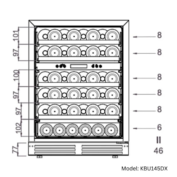 Kingsbottle Dual Zone Wine Cooler Storage Capacity
