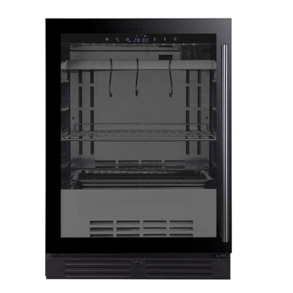 Kingsbottle Glass Door Under Counter Black Steak Ager Fridge Front View