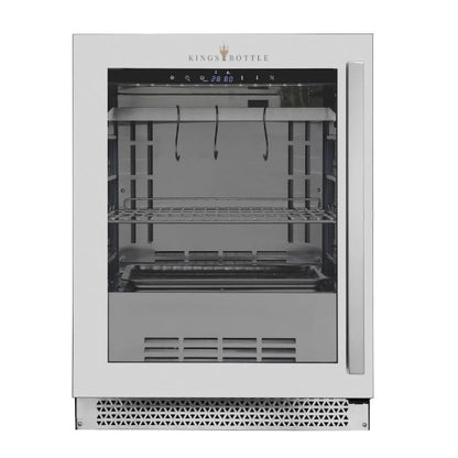 Kingsbottle Glass Door Under Counter Steak Ager Fridge with Stainless Steel Frame Front View
