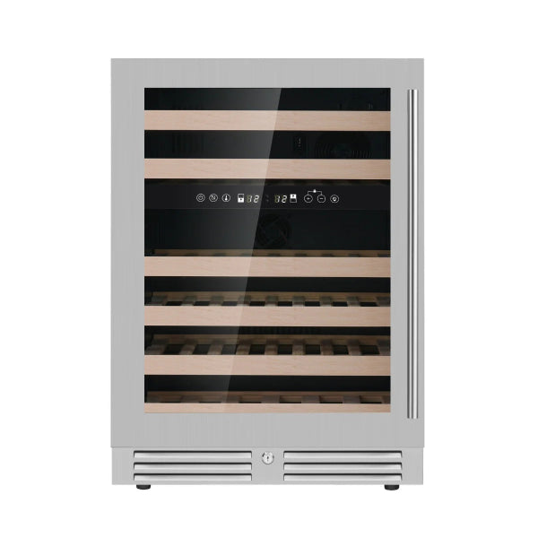 Kingsbottle SS Dual Zone Wine Cooler Left Hand Hinge Front View 