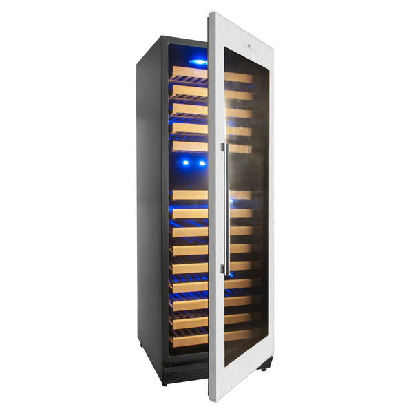 Kingsbottle Stainless Steel Tall Large Wine Refrigerator Door Opened