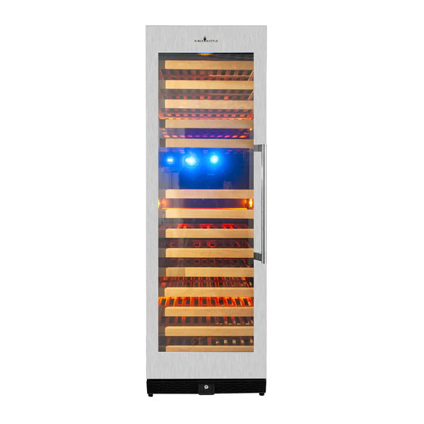 Kingsbottle Stainless Steel Tall Large Wine Refrigerator Front View