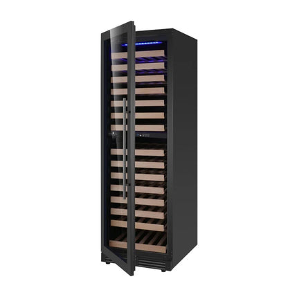 Kingsbottle Tall Dual Zone Wine Cooler Left Hand Hinge Opened Door