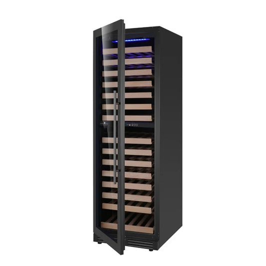 Kingsbottle Tall Dual Zone Wine Cooler Left Hand Hinge Opened Door