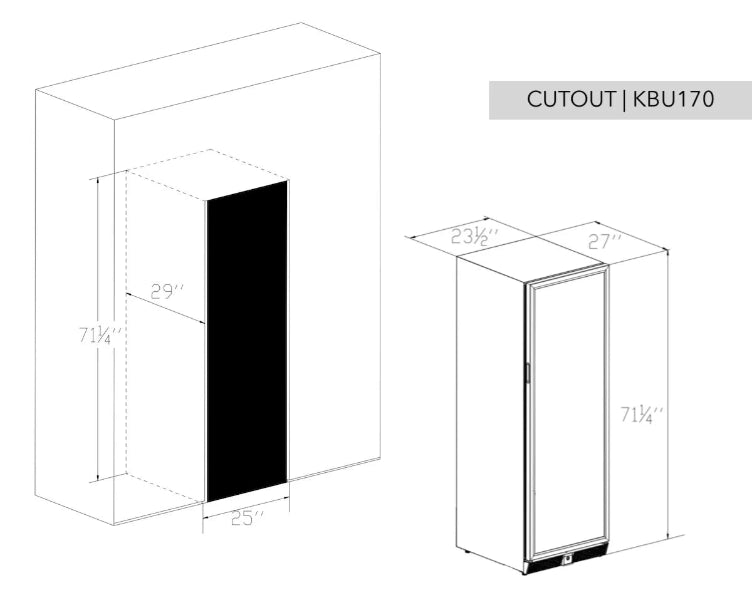Kingsbottle Tall Large Wine Refrigerator Cutout
