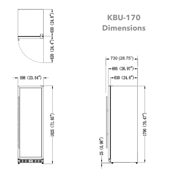 Kingsbottle Tall Large Wine Refrigerator Dimensions