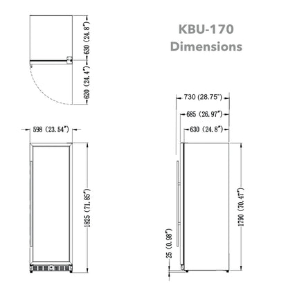 Kingsbottle Tall Large Wine Refrigerator Dimensions