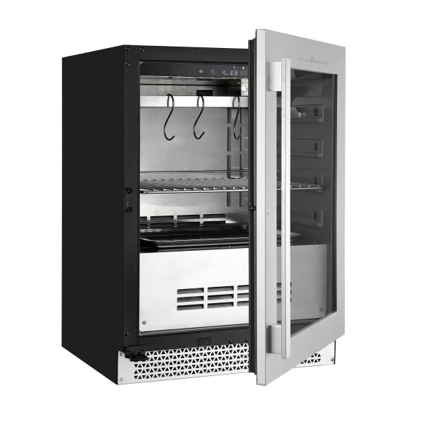 Right Hand Hinge Kingsbottle Glass Door Under Counter Steak Ager Fridge with Stainless Steel Frame