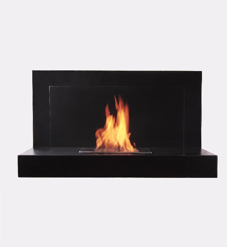 The Bioflame Lotte Wall Mount Ethanol Fireplace in Black